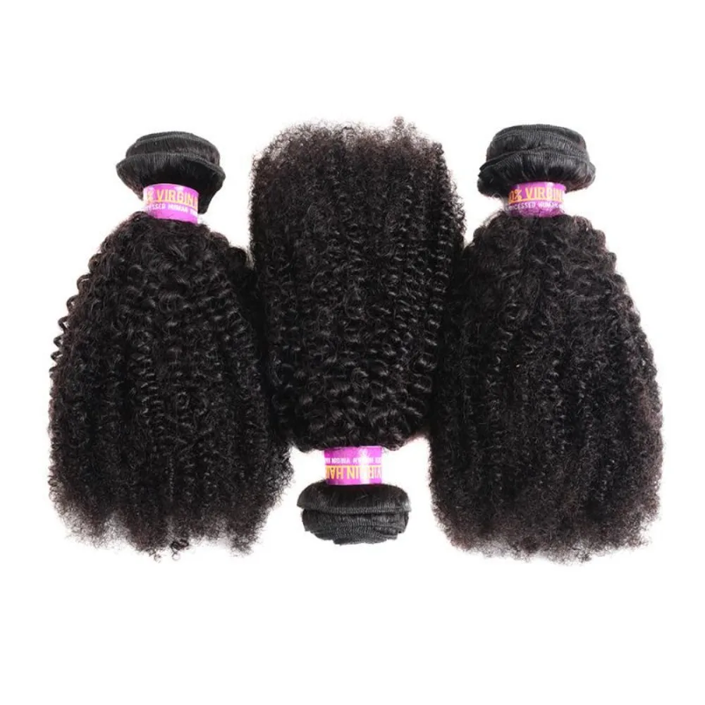 10A Afro Kinky Curly Bündel 100% Echthaar Doppelt gewebte Haarverlängerungen geeignet für schwarze Frauen 10-24 Zoll 1 Stück – Detail 5