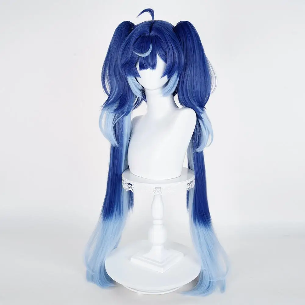 Jeu Wuthering Waves IUNO Cosplay perruque fille Lolita bleu cheveux longs résistant à la chaleur perruques synthétiques Halloween carnaval accessoire