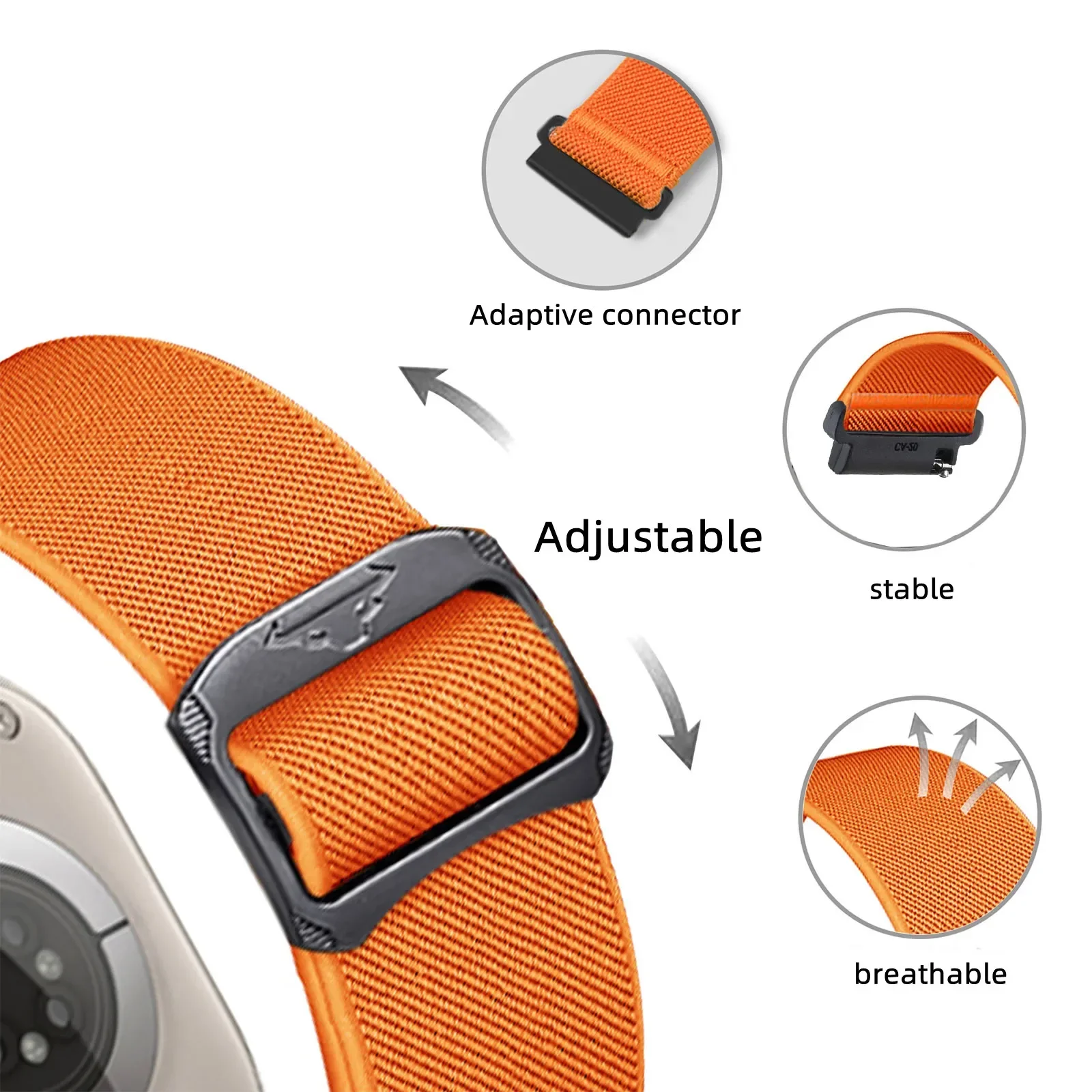 أربطة رياضية لساعة ICE-Watch (1,85)، حزام رياضي مرن قابل للتعديل من النايلون