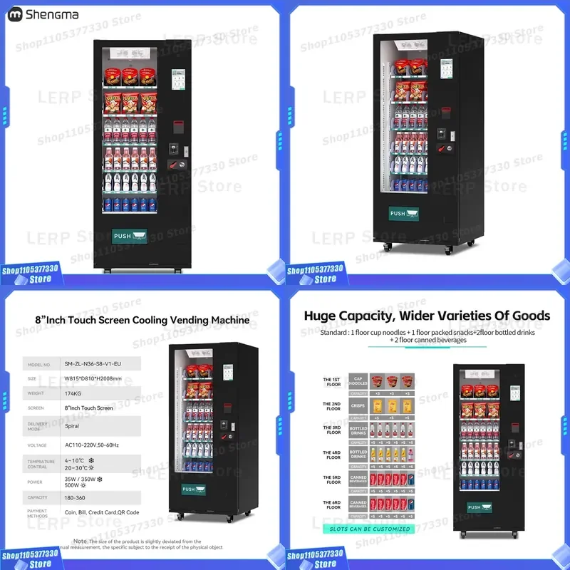 24 Hour Self Service Mini Vending Machine For Snacks Beverages Tissue And Tools Compact Refrigerated Dispenser Unit Compact