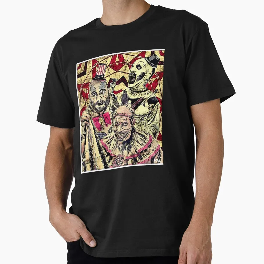 Retro Horror Movie Terrifier Art The Clown Killer Scary Halloween Gift T Shirt 0807 Short Sleeve Graphic clothes All size tops