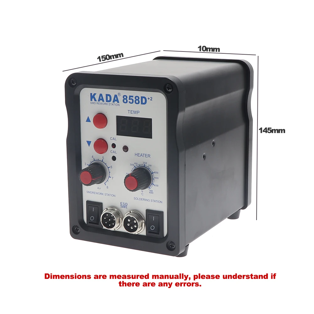 KADA 858D 8586 Soldering Station 2 In 1 Digital ESD Hot Air Blower Heat Gun Welding Solder Iron SMD Desoldering Rework Station