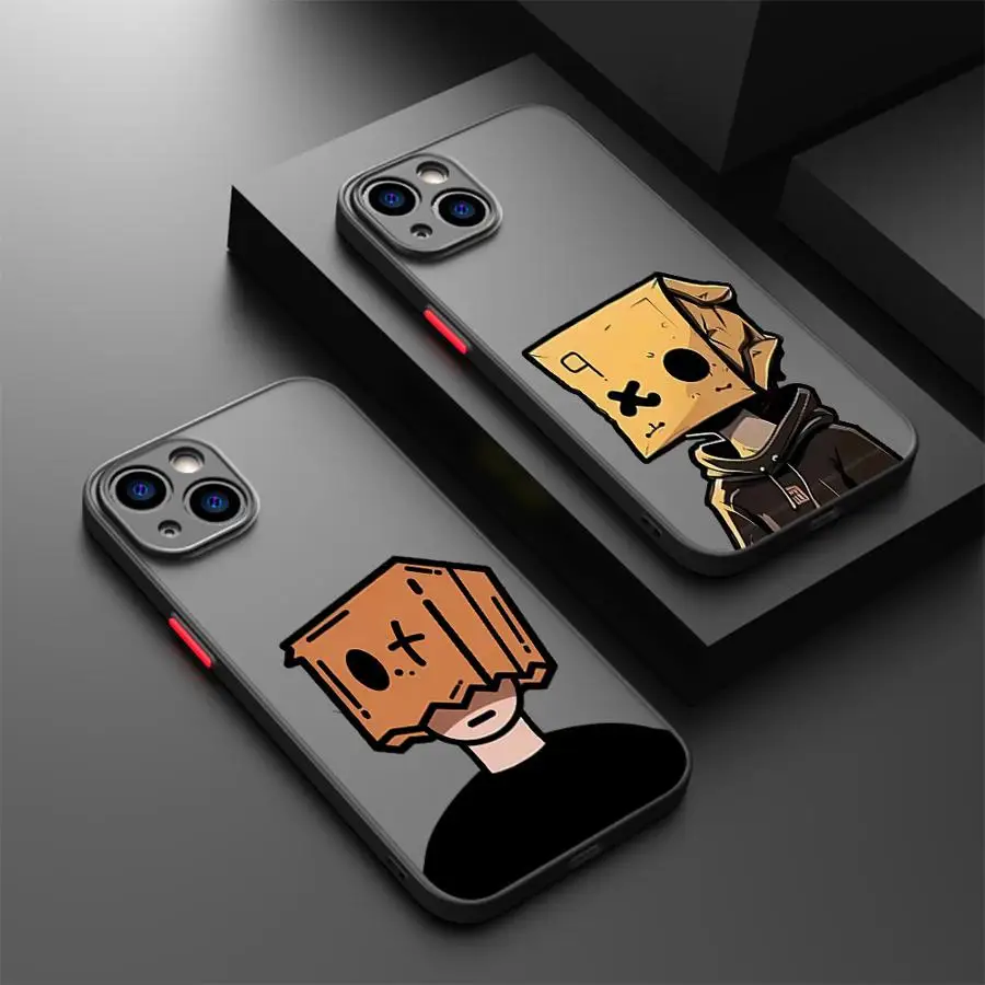 حافظة لهاتف أبل آيفون 15 16 17 14Plus 13 Mini XS Max 12 13 11 Pro Max 7 8 نمط رجل ورقي كرتوني