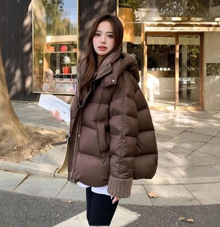 

Fashion Casual Cotton Jacket Women's Winter New in Loose Lambhair Collar Cotton Jacket Warm and Thick Coat Clothes Top