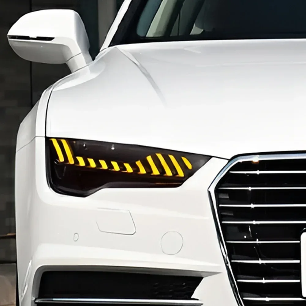 

Для Audi A7 S7 RS7 2011-2018 Автомобильные передние фонари, обновление высококачественных динамических линз проектора, аксессуары, светодиодные автомобильные фары в сборе