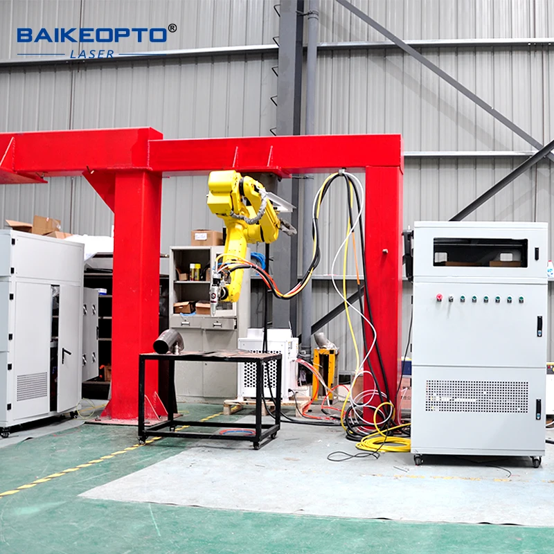 6000W Six-axis 3D cutting robot with dynamic trajectory tracking, ±0.1mm high precision, and offline programming