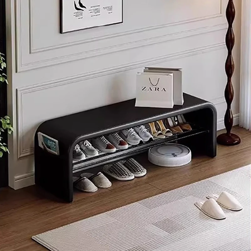 

Luxury Nordic Designer Shoe Stool Bench Storage Bedroom Italian Minimalist Wooden Stool Shoe Shelf Organizer Display Furniture