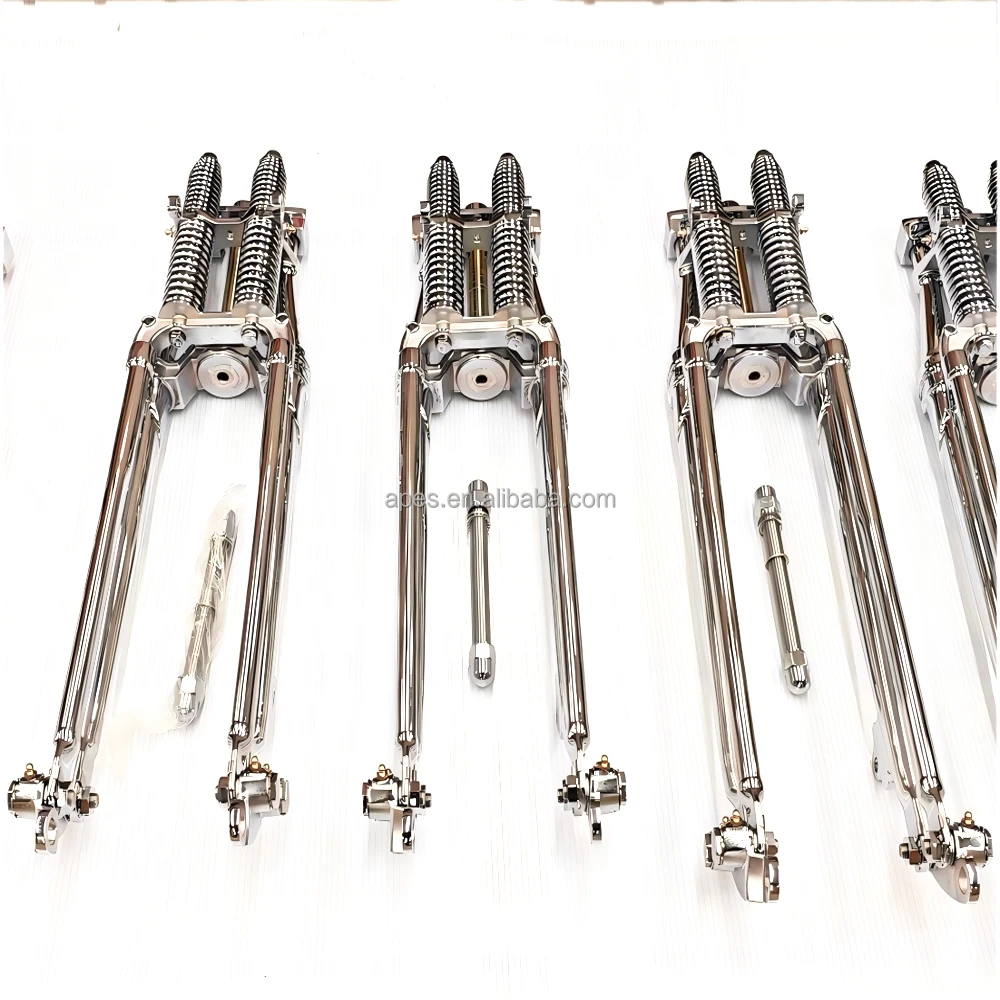 Vintage Chrome Plated and Black 20#Steel Springer Front Forks for Motorcycles & Choppers Narrow Body System New