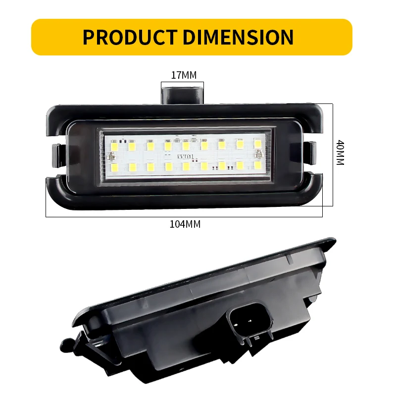 2pcs For Ford Mustang 2015 2016 2017 2018 Canbus LED License Plate Lights Rear Number Plate Lamps Error-Free OEM#: FR3Z13550A