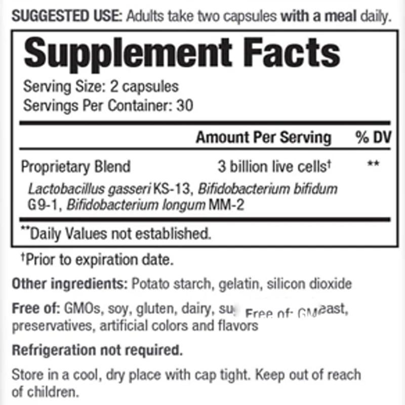Daily probiotics, immune and digestive support *, promote intestinal health, 60 capsules