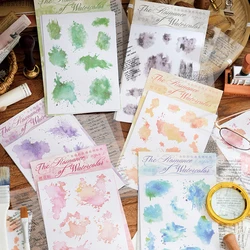 Journal GO 10pcs/lot Watercolor Trace Sticker Creative DIY Journal Collage Scrapbooking Decor Romance of Watercolor Stickers