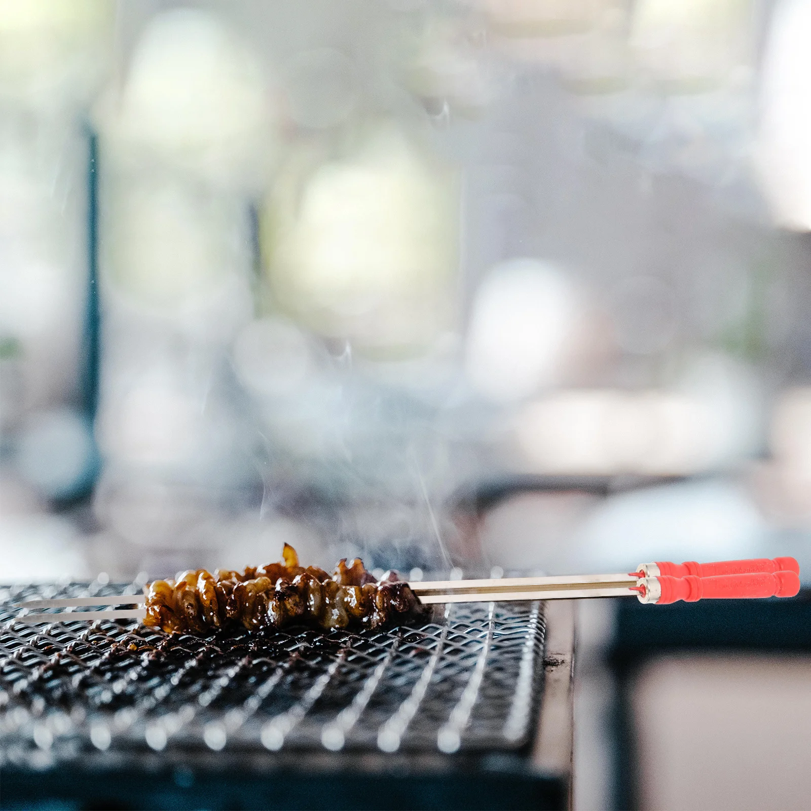 

10pcs Bbq Skewers Stainless Steel Grill Sticks Reusable Portable Barbecue Tools For Outdoor Camping Picnic Grilling Kit