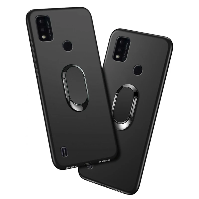 

Cover For ZTE Blade A51 Case 6.52 Inch Red Blue Black Classic Finger Ring Soft Silicone Coque ZTE Blade A51 Funda
