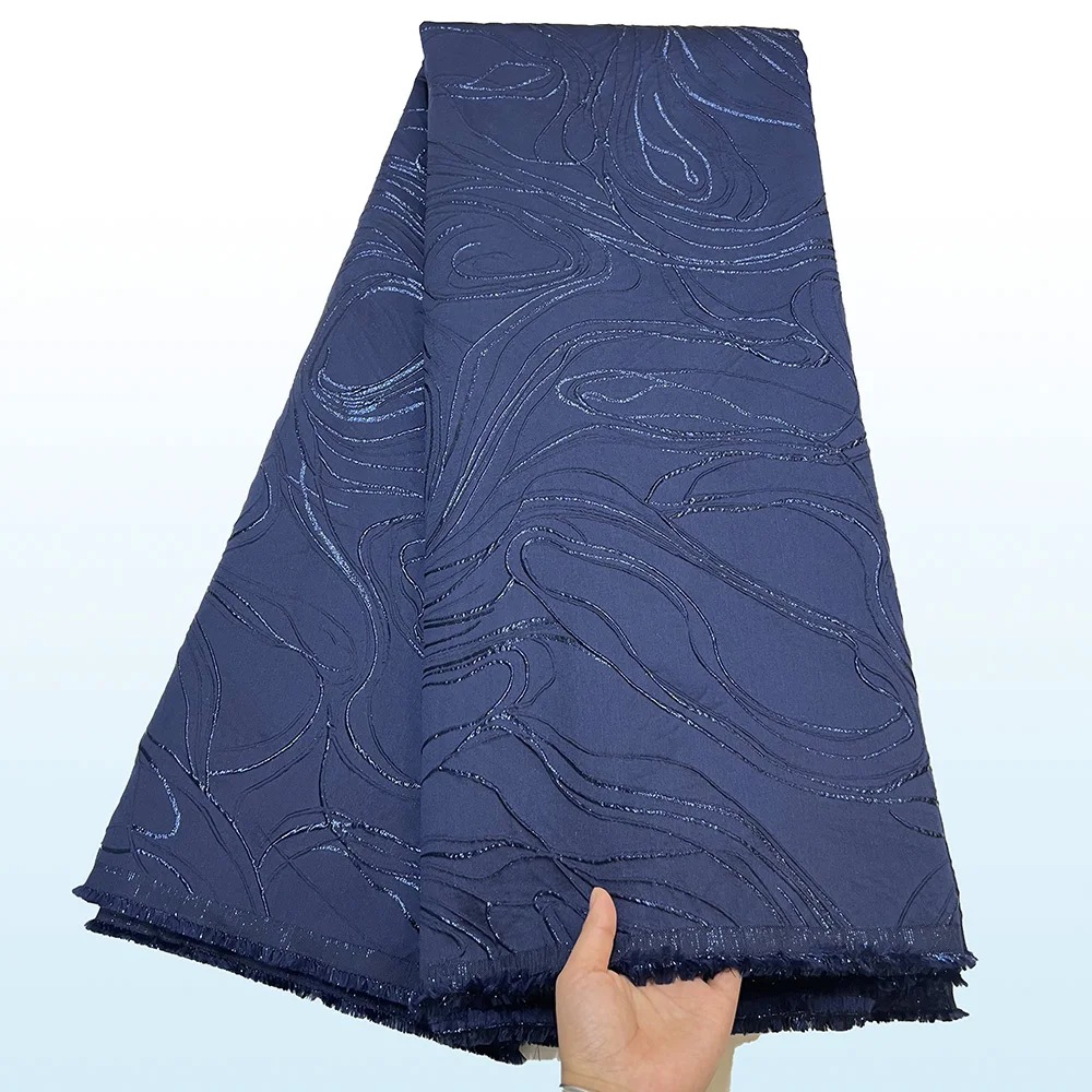 

High Quality Jacquard Lace Fabric 5 Yards Blue French Brocade Fabric