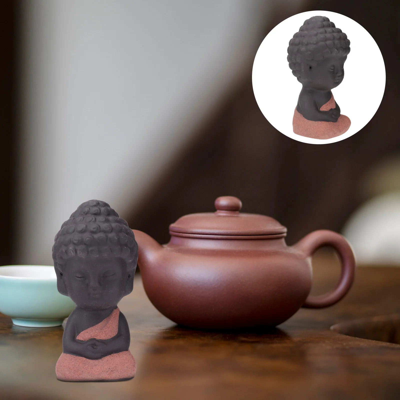 

Handcrafted Ceramic Buddha Statue Small Sitting Sculpture for Home Office Desk Decor Fengshui Good Fortune Symbol Craft Display