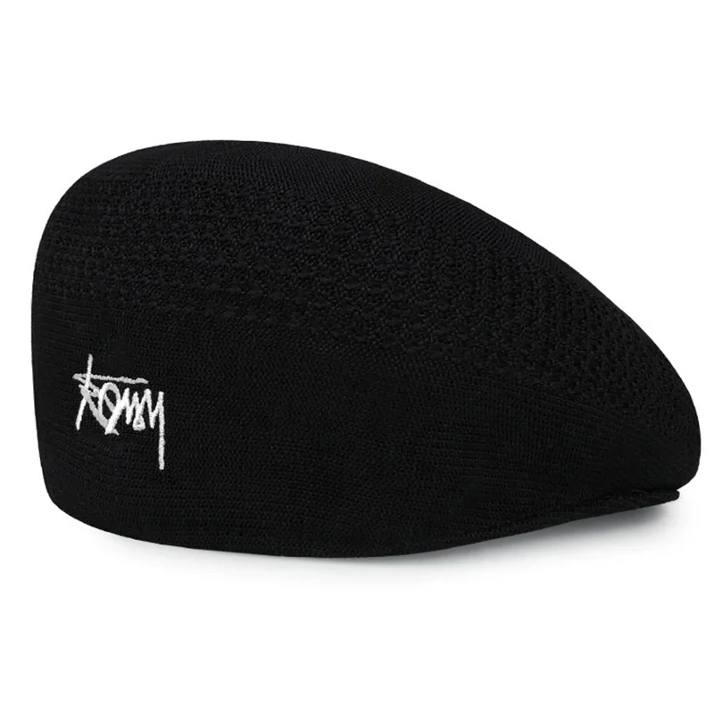 58-60 cm Luxe Wollen Baret Hoed Vrouwen Mannen Vier Seizoenen Gebreide Dunne Ademende Mesh Baretten Herfst Winter Beanie sterren Dezelfde Stijl