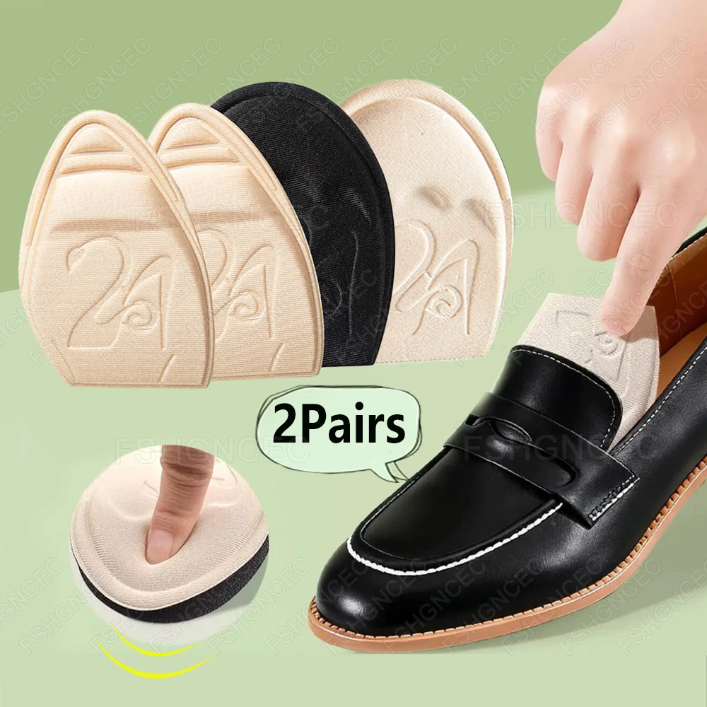 4Pcs Forefoot Pads Non-slip Toe Plug Cushion Half Insoles for Shoes Inserts Reduce Shoe Size Sponge Filler Foot Pain Relief Pad
