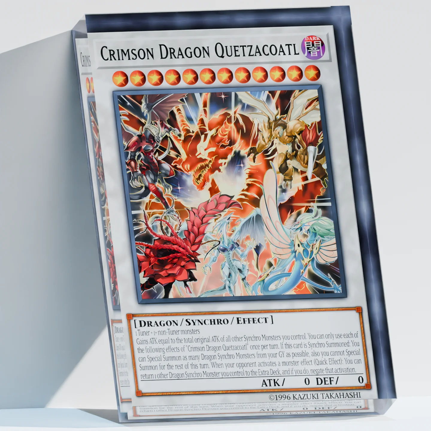 Yu-Gi-Oh YGO 5Ds Crimson Dragon Quetzalcoatl Clear Acrylic Block Anime Goods Desktop Ornament Desk Decor Collection Gift
