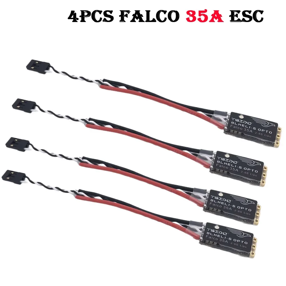 

Falco 35A 45A BLHeli_S ESC 2-6S Lipo Brushless Electronic Controller with LED Light Support for DSHOT125/300/600 for Drone