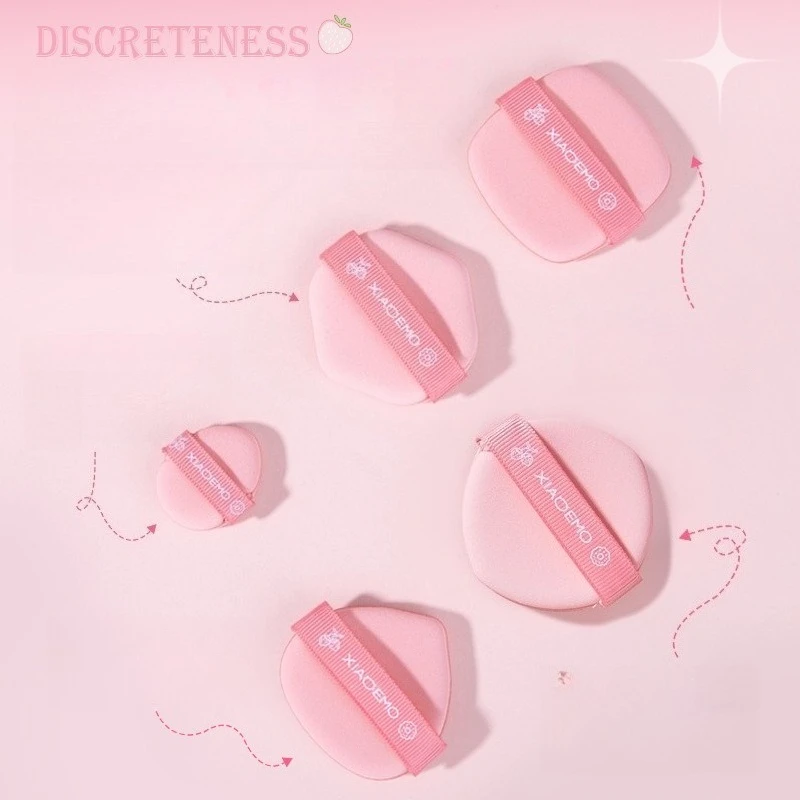 5 pçs veludo pó cosméticos puff mini esponja maior em aplicador de mistura molhada detalhes ferramentas de sopro de maquiagem molhado seco dupla utilização