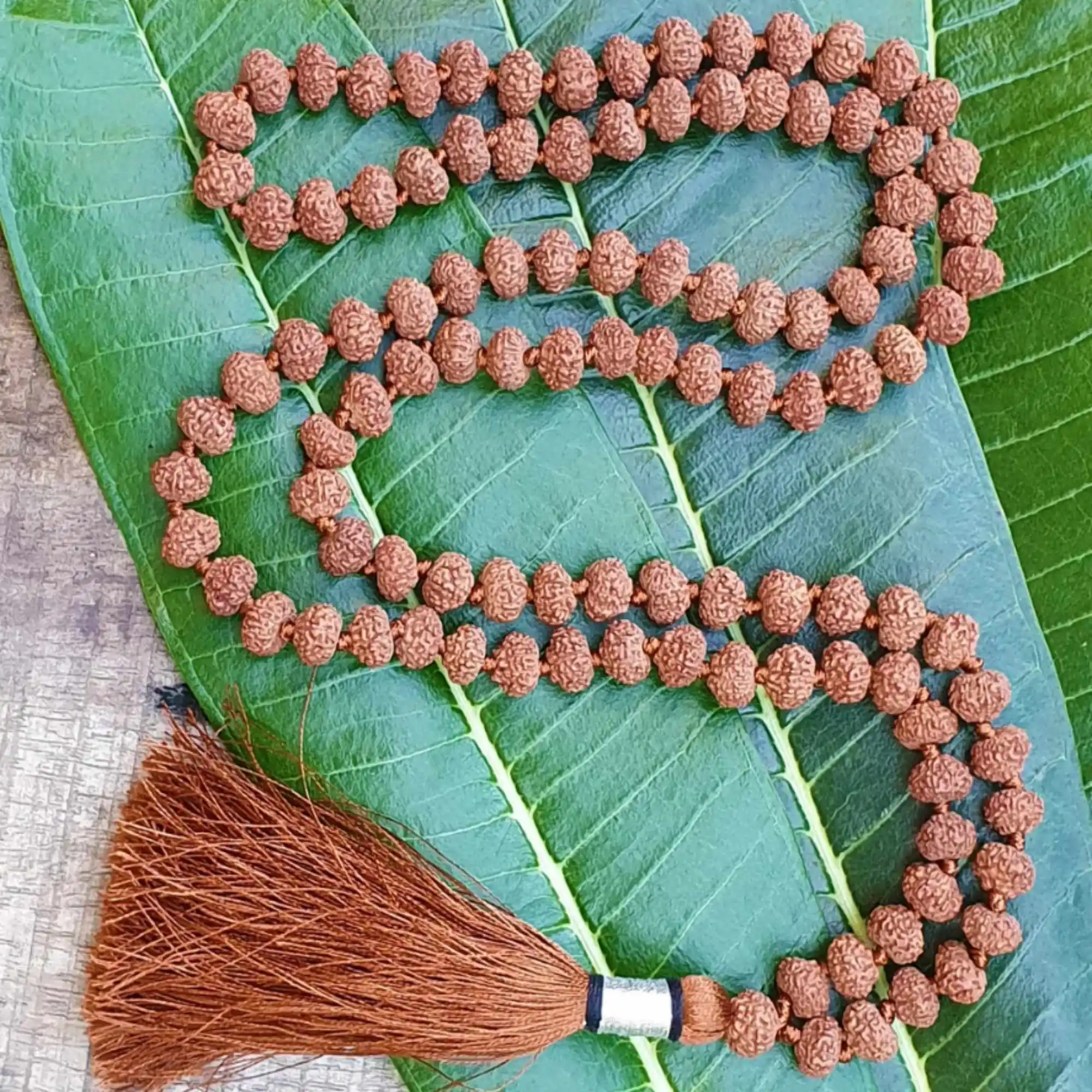 

8mm Natural brown Rudraksha 108 knot beads necklace Bless Jewelry Day Prayer Mala Cuff Blessing Relief Bohemia Yoga