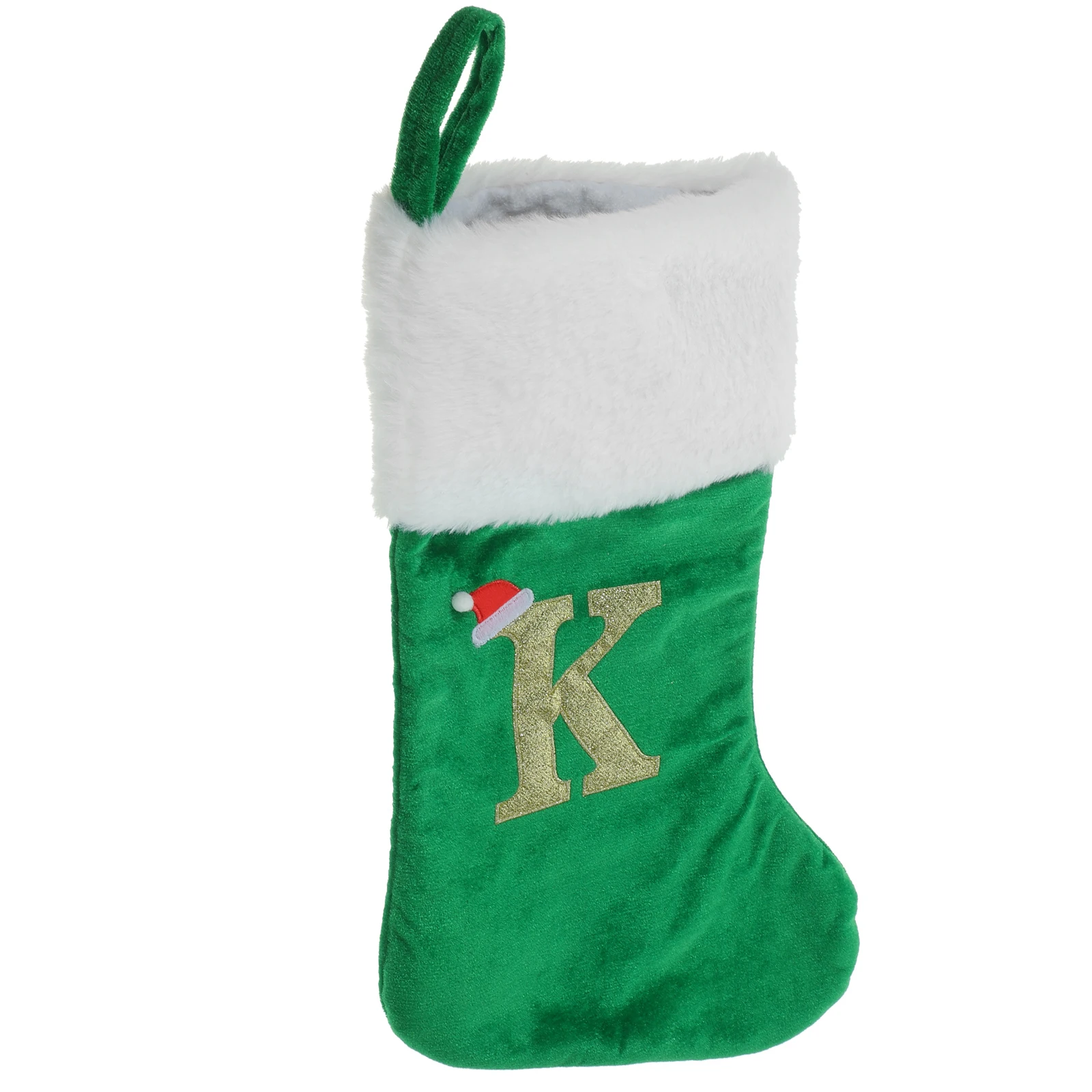 

Christmas Stocking Large Red Letter O Holiday Socks Festival Decor Candy Bag Child Gift Bag Christmas Tree Pendant Xmas Hanging