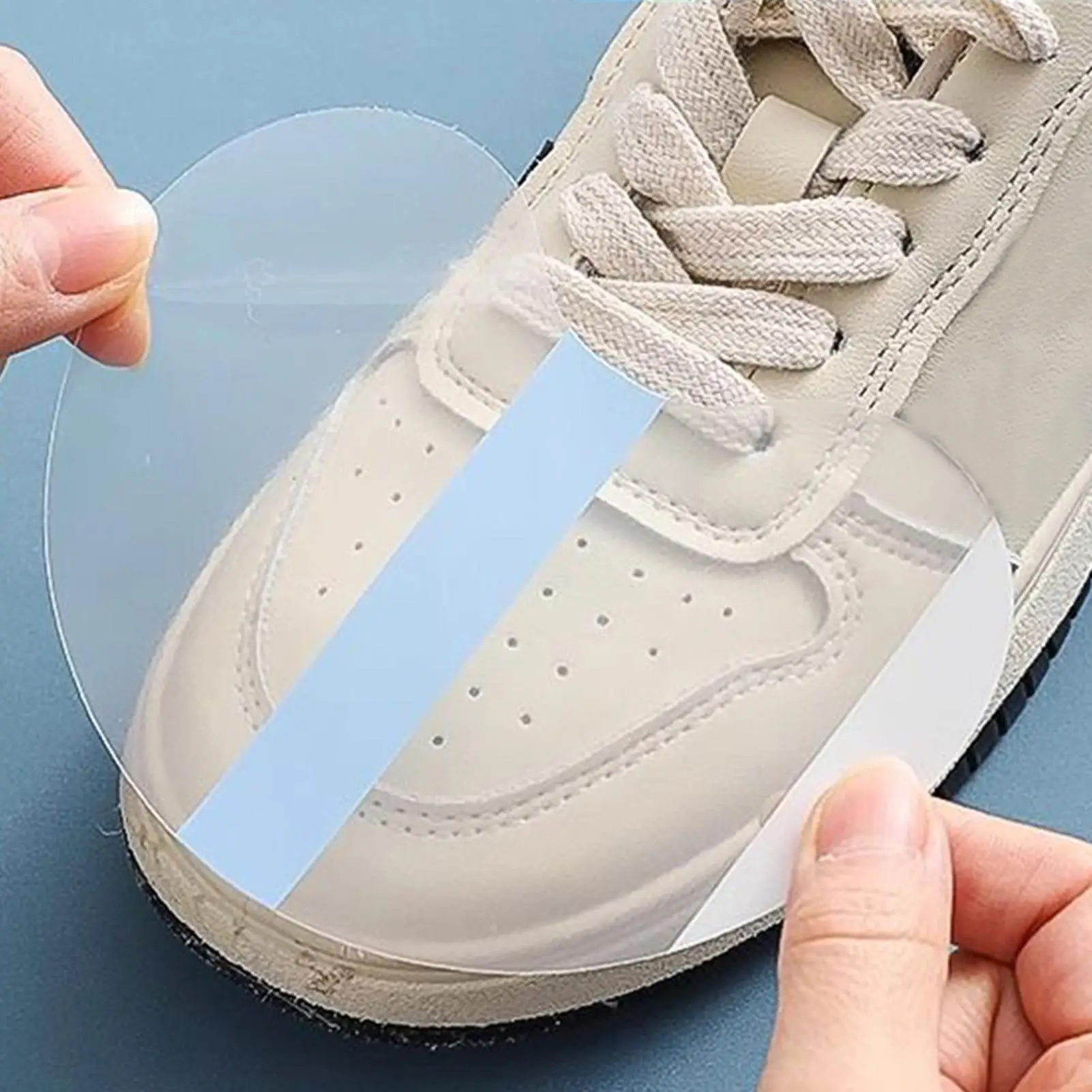 30Pcs Shoe Toe Rain Stickers Clear Films Shoe Head Stain Removal Wear Resistant Dirt Resistant Waterproof Shoe Stickers
