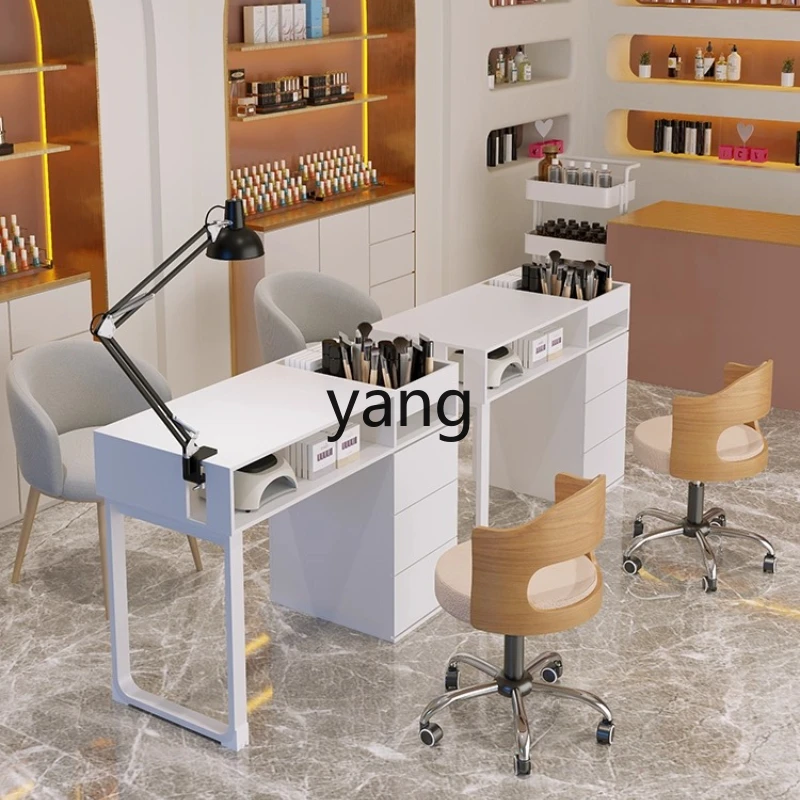 

YHM log single double multi-function manicure table Internet celebrity luxury cream style