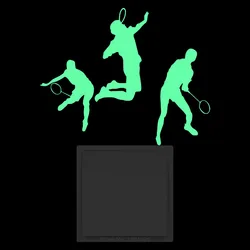 Badminton Stickers Wall Switch Decoration Glow Stickers Kids Room Luminous Sports Decal Home Decor Laptop Motorcycle Car Sticker