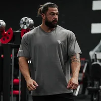 T-shirt en coton SILVERBACK pour homme, coupe ample, col rond, manches courtes, pour la course à pied, la gym et le fitness, vêtements de sport décontractés de qualité supérieure 3