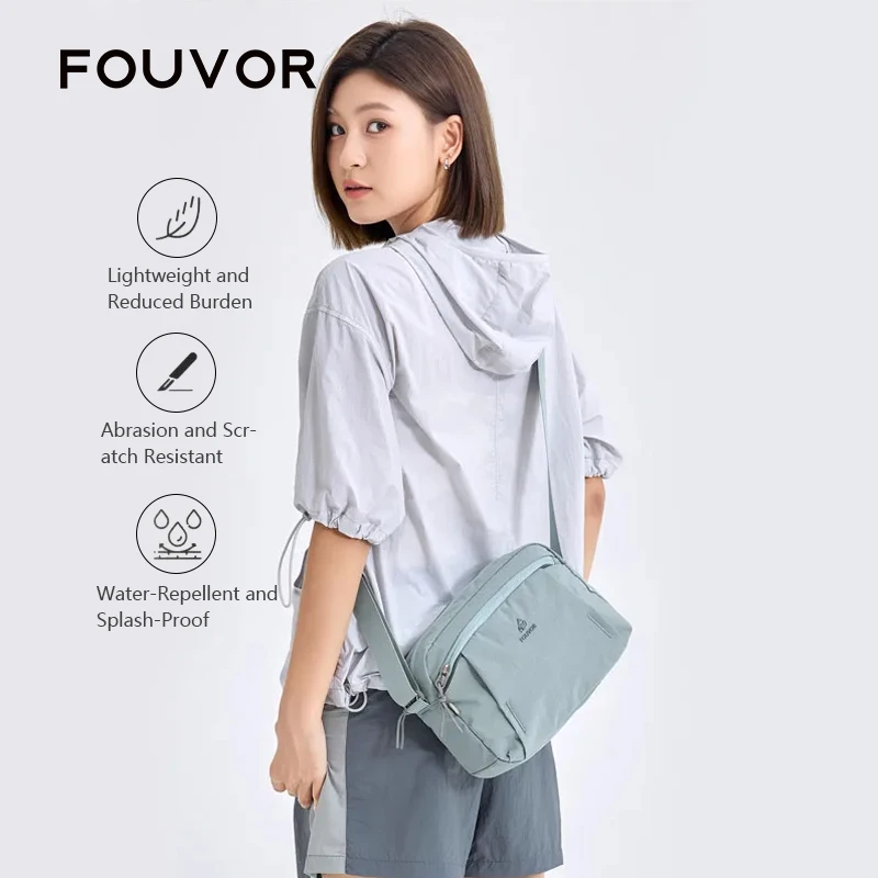 

Fouvor Crossbody Bag for Women Lightweight Oxford Cloth Versatile Shoulder Bags Urban Casual Minimalist Small Square Bag 3073-07