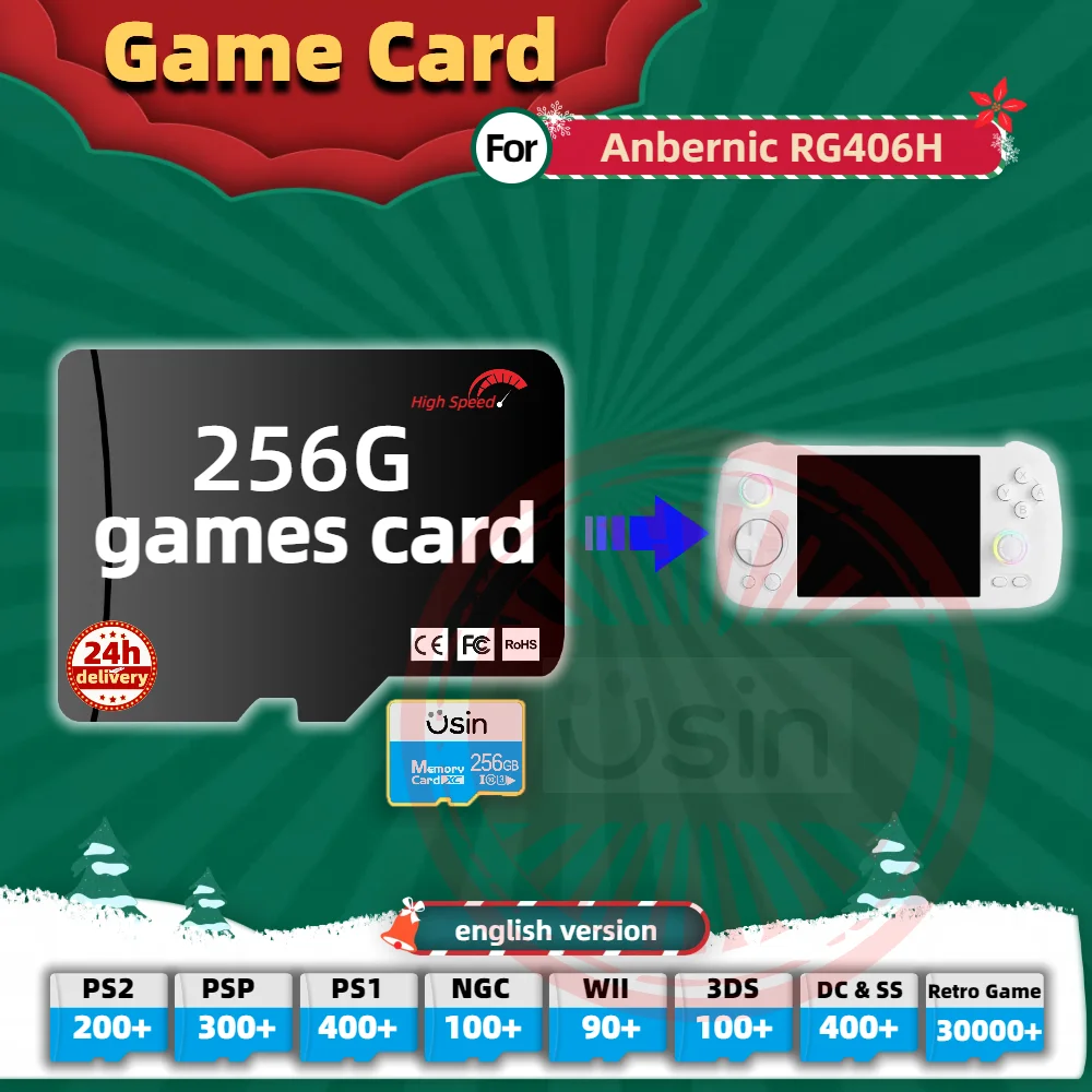 Memory Game Card For Anbernic RG406H English version Retro PS2 PSP Games Android Gaming portable Console SD TF H-SPEED 256G