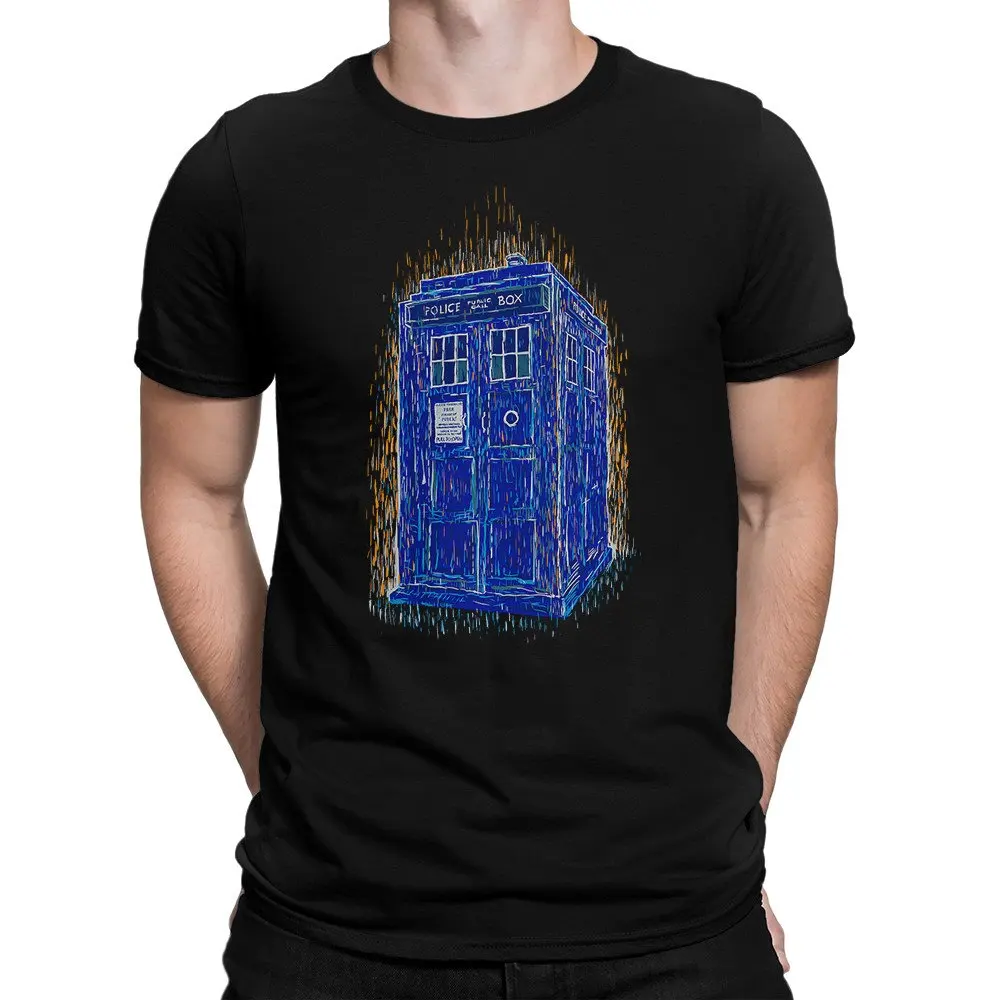 Police Box Vincent Van Gogh Style T-Shirt, Men's Women's Sizes