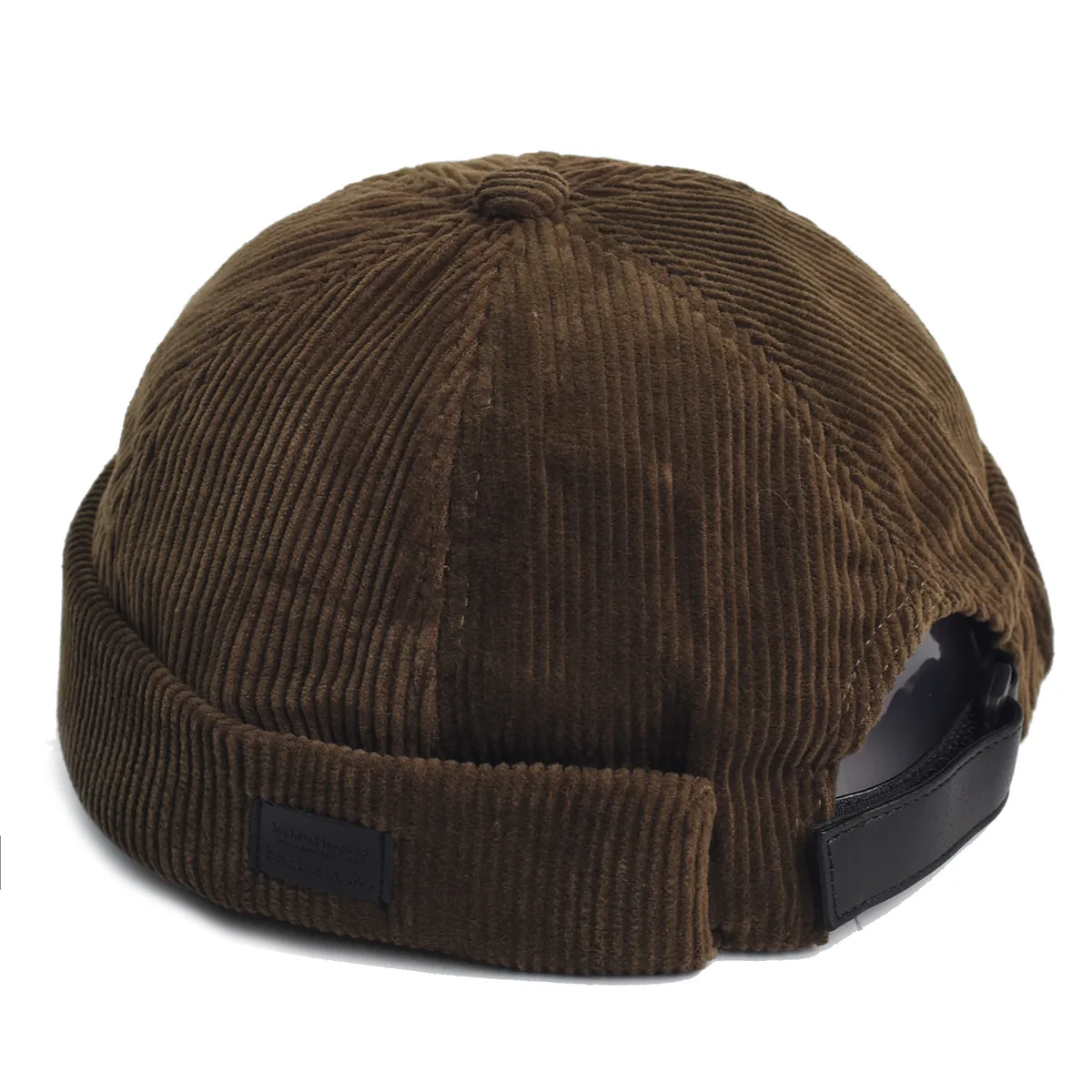 NewUnisex Cord Einfarbig Brimless Caps für Männer Frauen Street Hip Hop Hüte Retro Beanie Docker Caps Einstellbare Kuppel Hüte – Detail 7