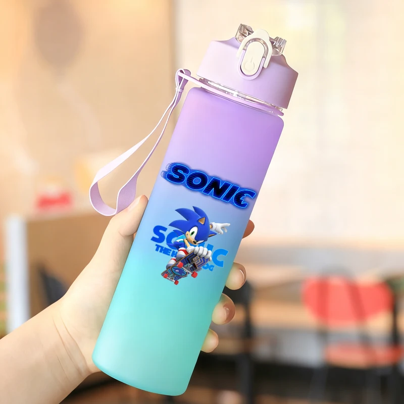 

750ml Soniced Water Bottle Large Capacity Portable Water Bottle Cute Cartoon Anime Pattern Water Bottle Children's Birthday Gift