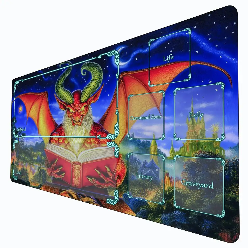 

Игровой коврик Magic Card с зоной, фантазийная тема демона, аниме, игровой коврик mtg, настольный коврик, коврик Commander Playmat, подходящий для игровых сборов