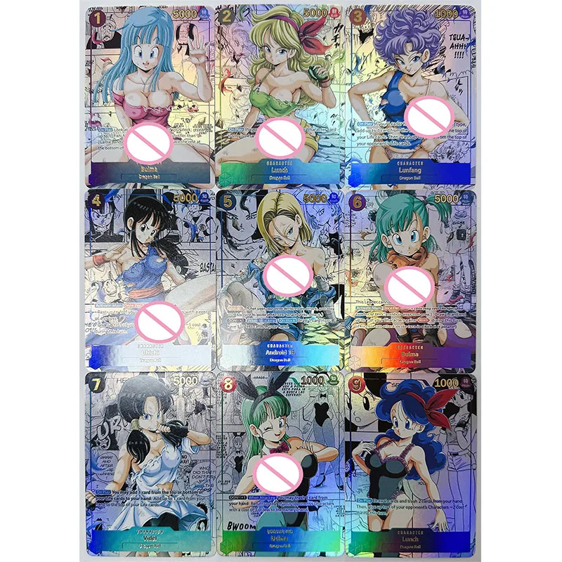 Anime Character DIY Collectible Card Bulma Android 18 Boys Game Rin Suma Laser Flash Card Boy Game Toys Christmas Birthday Gift