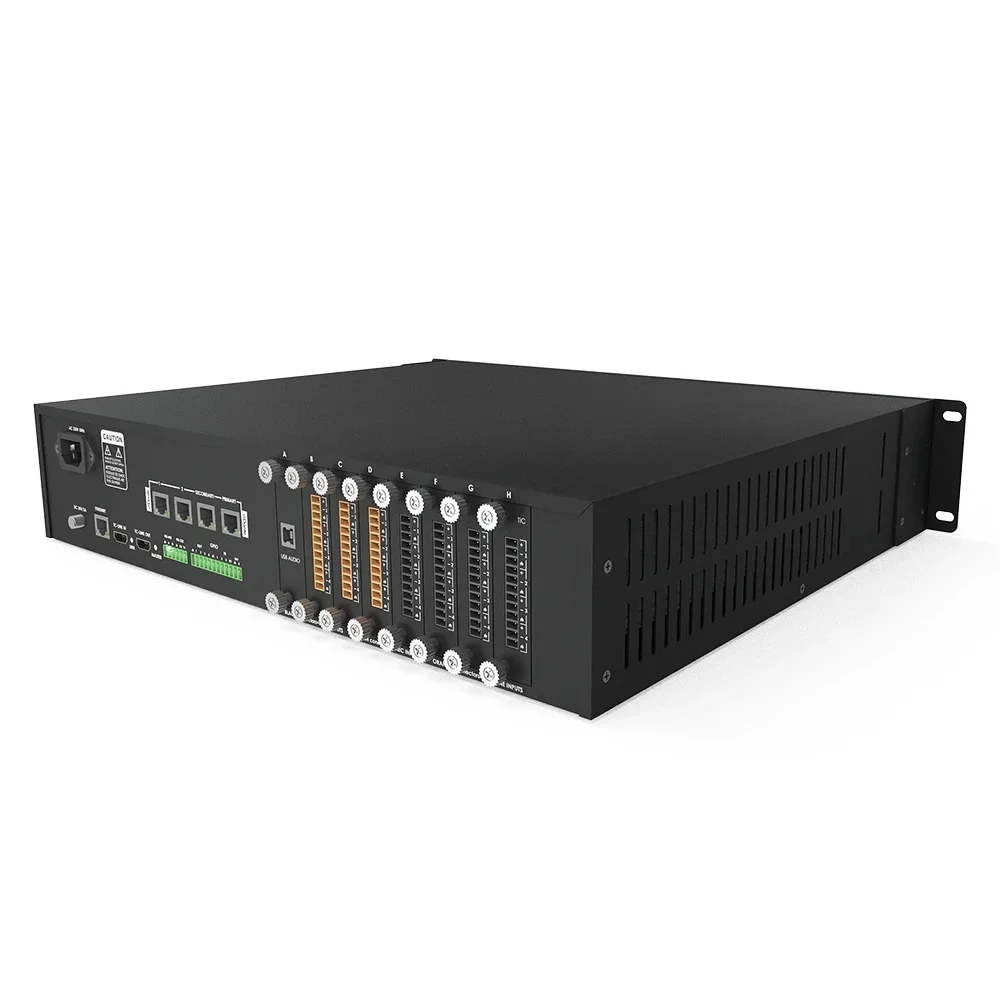 Dual Power Redundancy Open Architecture 64 In 64 Out DSP Audio Processor With Afc, Aec, Ans, Ducker, RS 232 And Camera Control