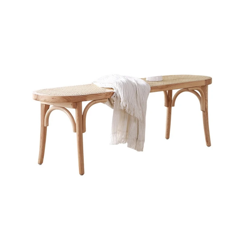 

Sail stool Wooden bench Household dining table bench Black rattan dining stool Sail stool Bedroom dining room benchs