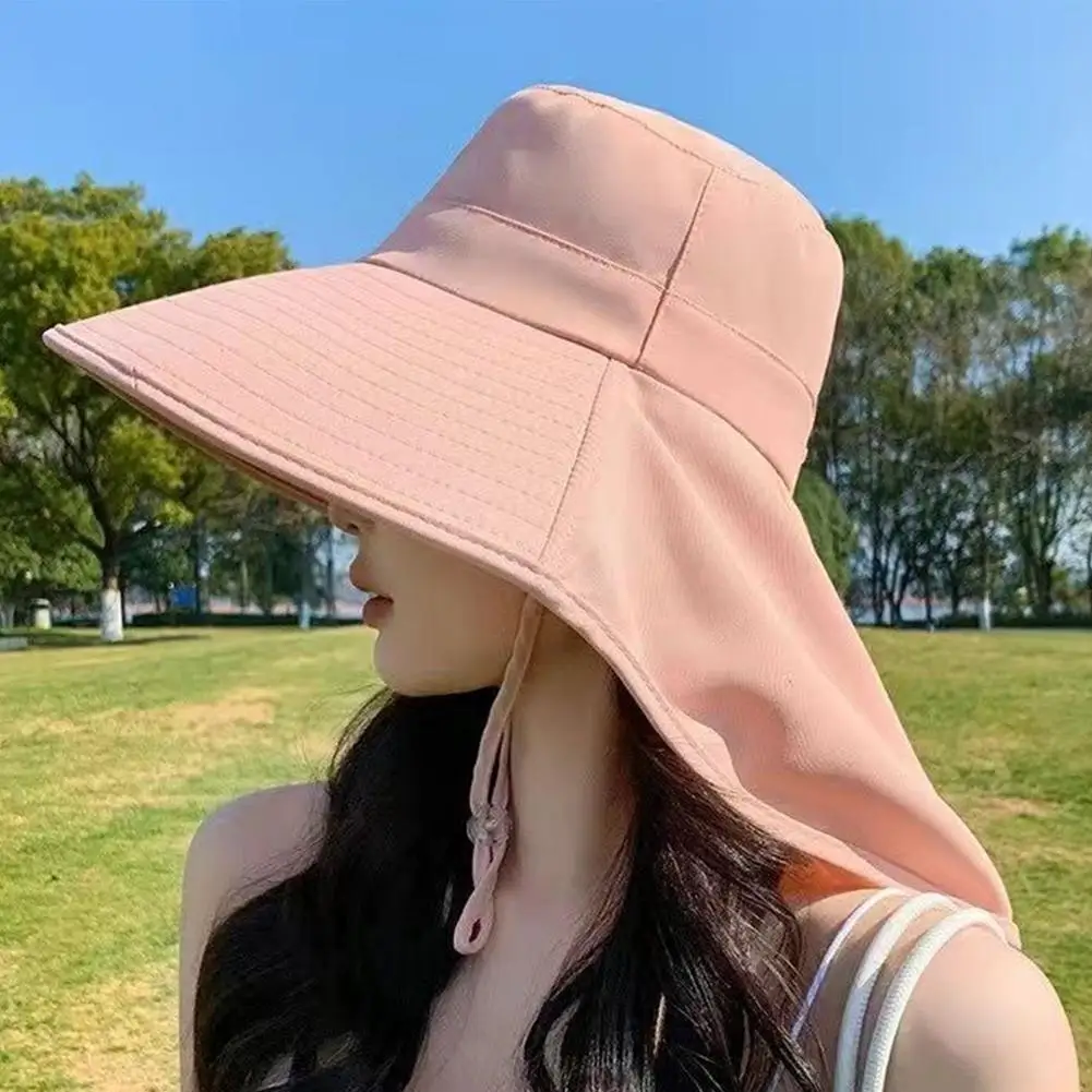 Wide Brim Sun Hat With Neck Flap For Men Women Adjustable Outdoor 50+UPF Protection Safari Cap Hiking Fishing Summer Hat