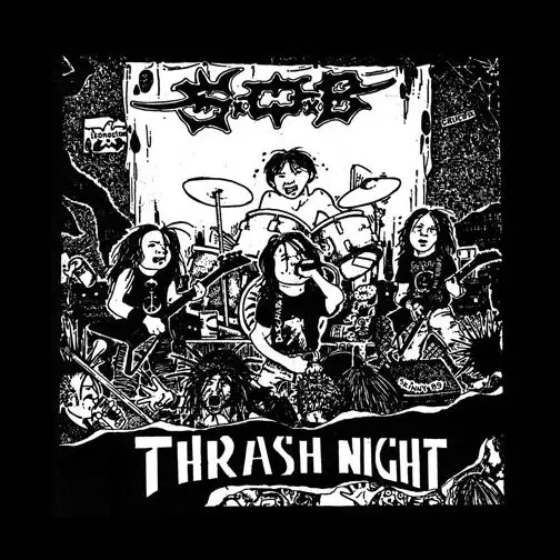 S.O.B. 'Thrash Night' T Shirt (Napalm ENT Assuck Insect Warfare Dystopia)