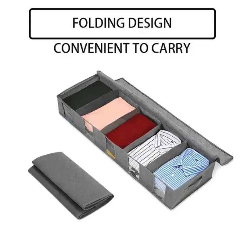 3PCS Clothes Storage Boxes Dustproof Storage Boxes Underbed Clothes Organization Storage Bags Divided Storage Boxes