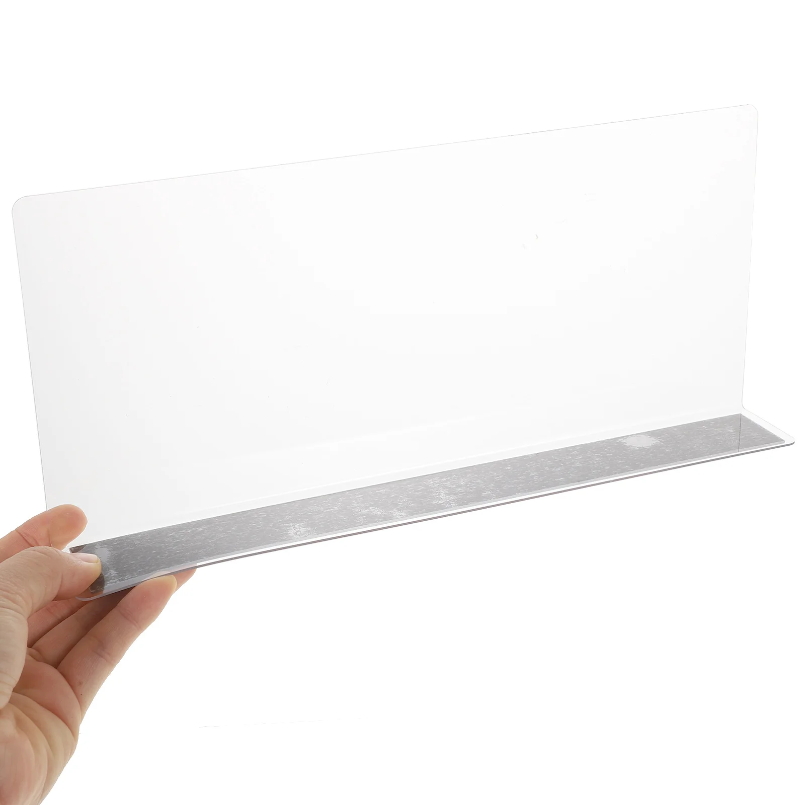 

6pcs Magnetic Shelf Dividers 28x4x12cm Transparent PVC L Shape Sturdy Storage Organizers Supermarket Grocery Separators
