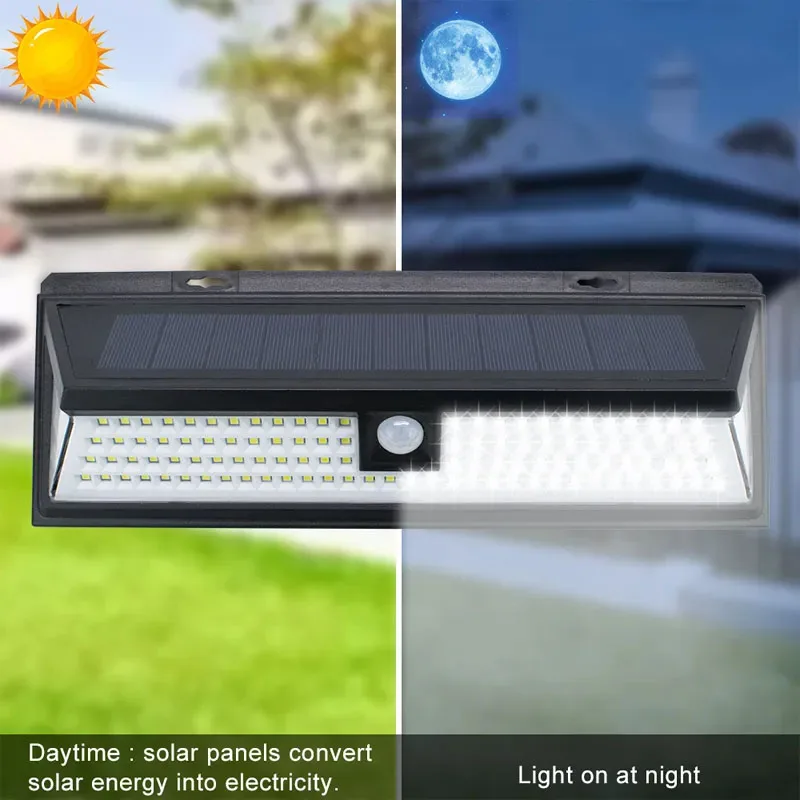 118 LED Solar Light with Motion Sensor Easy Install with 3Modes Waterproof Camper & Truck Outdoor Porch Lighting Floodlight