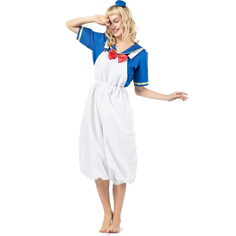 Stroje dla par Donald Du na Halloween, ubrania na występy, kostiumy pasujące dla rodziców i dzieci, przebrania do odgrywania ról, cosplay, męskie, damskie