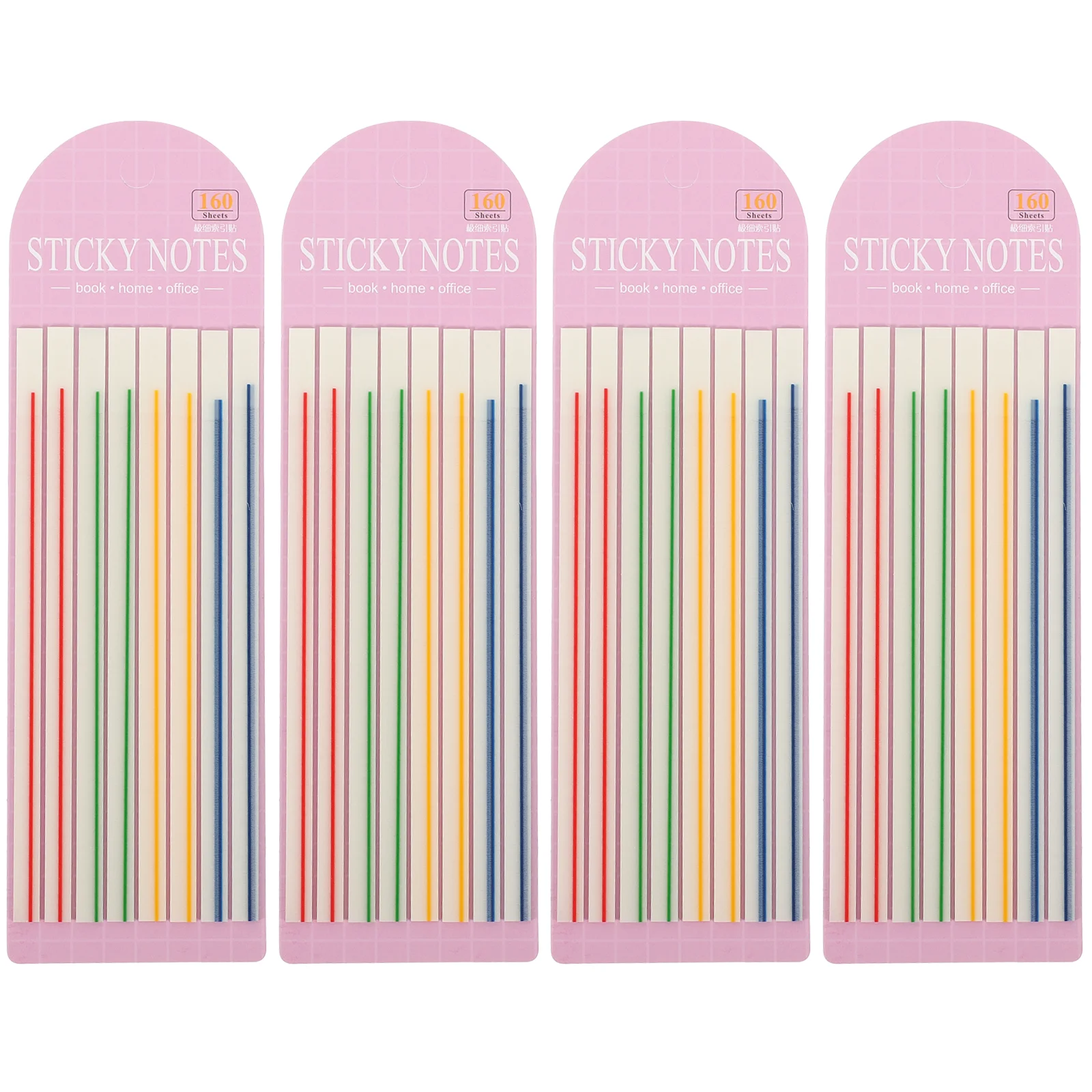 オフィス ノートブック ストリップを強調表示し、カラフルなペットの注釈タブを注釈する 4 冊の本