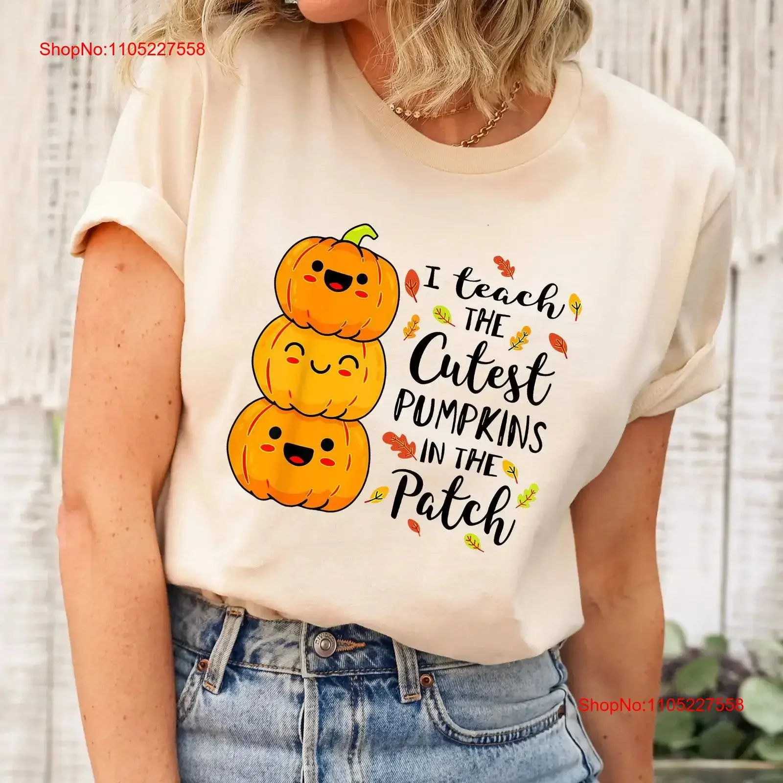 I Teach The Cutest Pumpkins In Patch T Shirt Funny Teacher Thanksgiving Thankful Fall s vintage Washed designer clothes graphic