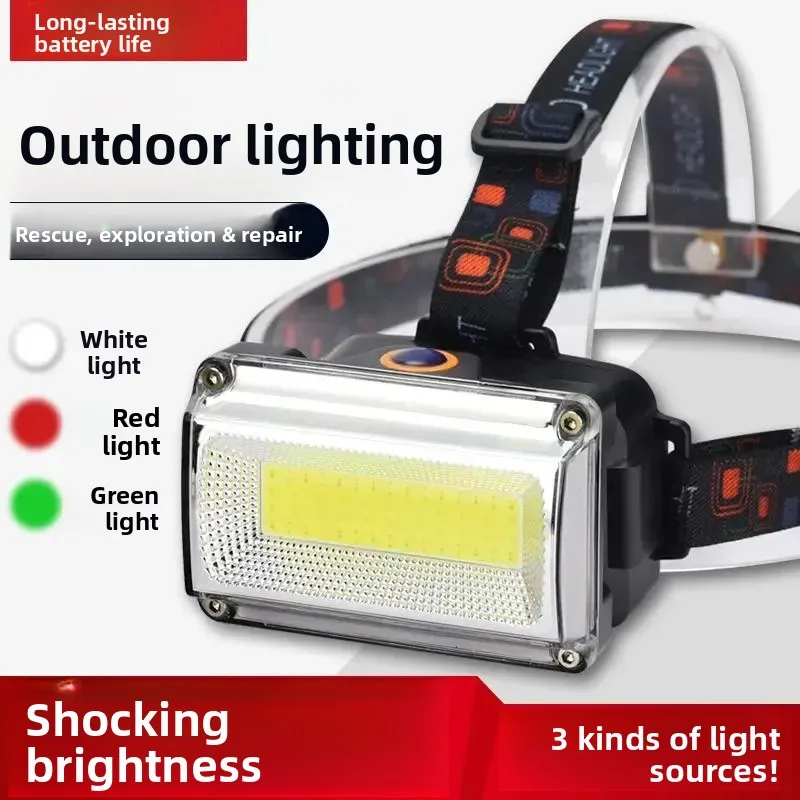 

Светодиодный налобный фонарь высокой яркости, перезаряжаемый большой прожектор COB, рабочая лампа, велосипедный фонарь, шахтерская лампа, лампа для пчеловодства