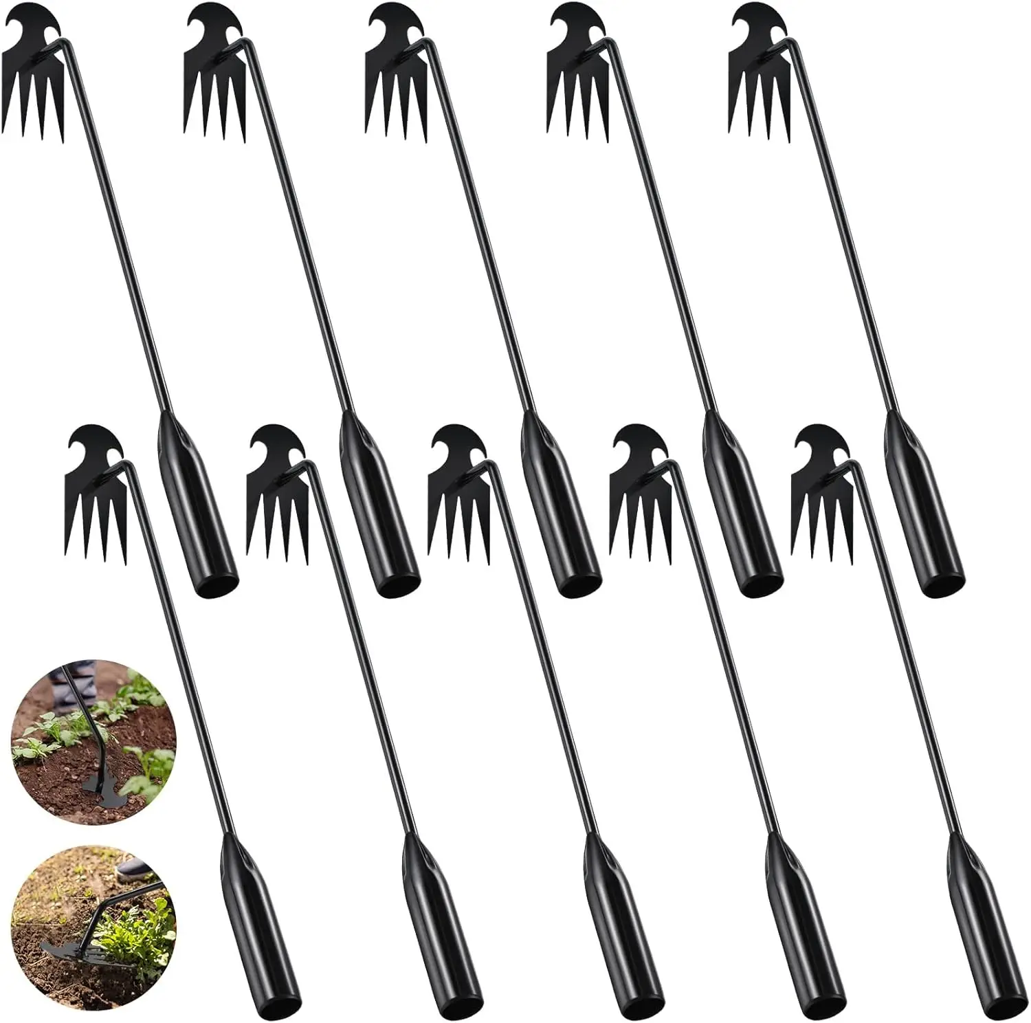 10 Pcs Weed Puller Tool Garden Weed Pulling Tool Portable Garden Weeder Tool 4 Teeth Durable Garden Weed Pulling Tool Hand Weede