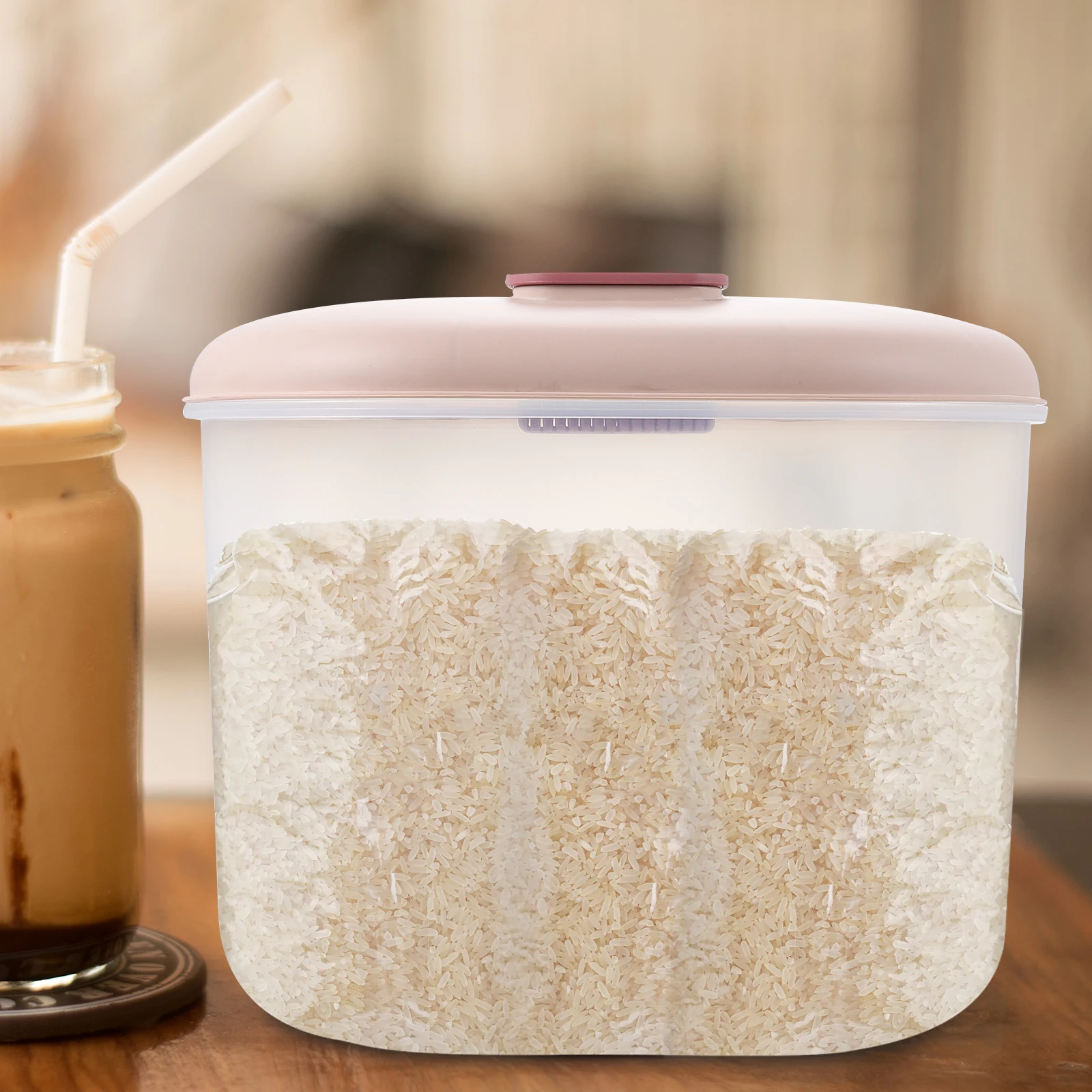 

1Pc High-Grade Pp Rice Bucket Large-Capacity Sealed Storage Box Insect- Kitchen Organizer
